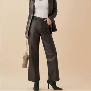 Reformation Black Straight Leg Pants